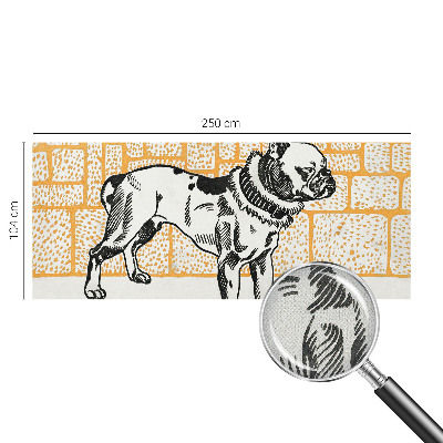 Papel mural con patrón decorativo Perro retro