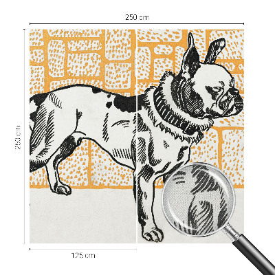 Papel mural con patrón decorativo Perro retro