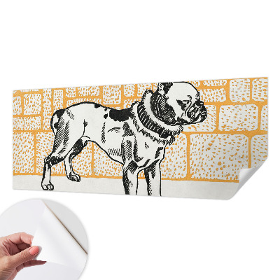 Papel mural con patrón decorativo Perro retro