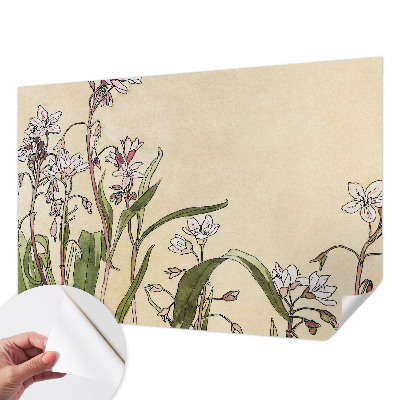 Papel mural texturado decorativo con un elegante diseño floral