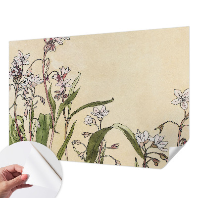 Papel mural texturado decorativo con un elegante diseño floral