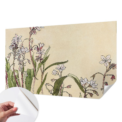 Papel mural texturado decorativo con un elegante diseño floral
