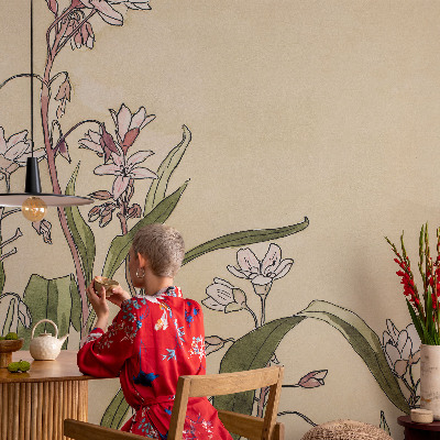 Papel mural texturado decorativo Elegancia floral