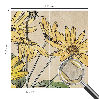 Papel mural con patrón decorativo con diseño de flores pintadas en acuarela
