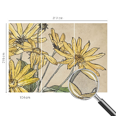 Papel mural con patrón decorativo con diseño de flores pintadas en acuarela
