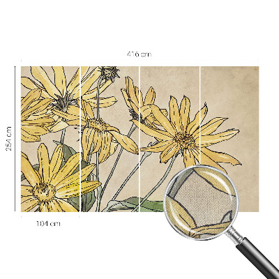 Papel mural con patrón decorativo con diseño de flores pintadas en acuarela