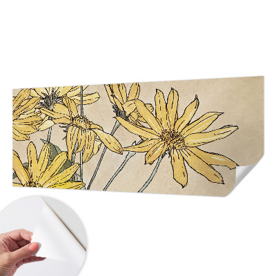 Papel mural con patrón decorativo con diseño de flores pintadas en acuarela