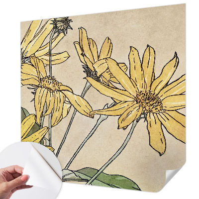 Papel mural con patrón decorativo con diseño de flores pintadas en acuarela
