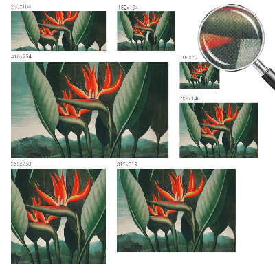 Fotomural decorativo para cabecero de cama con diseño de flores exóticas