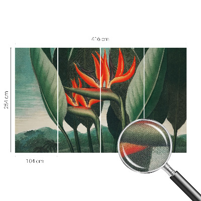 Fotomural decorativo para cabecero de cama con diseño de flores exóticas