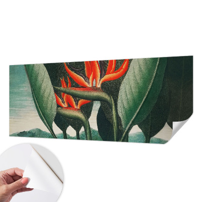Fotomural decorativo para cabecero de cama con diseño de flores exóticas