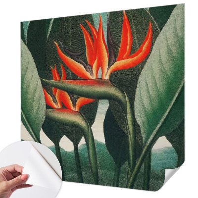 Fotomural decorativo para cabecero de cama con diseño de flores exóticas