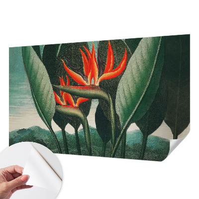Fotomural decorativo para cabecero de cama con diseño de flores exóticas