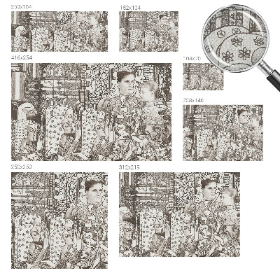 Papel mural texturado decorativo con diseños de retratos florales