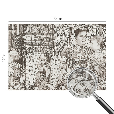 Papel mural texturado decorativo con diseños de retratos florales