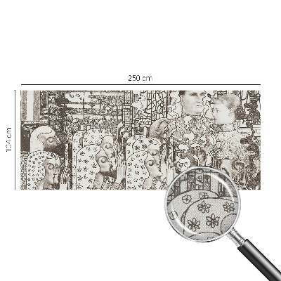 Papel mural texturado decorativo con diseños de retratos florales