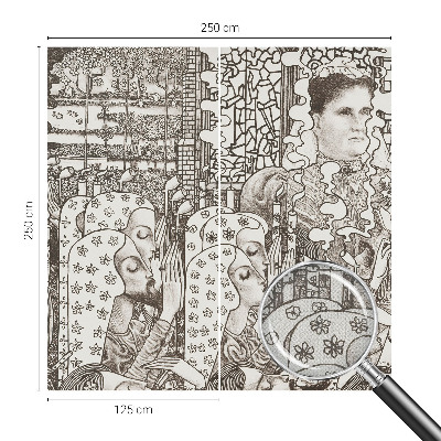 Papel mural texturado decorativo Retratos florales