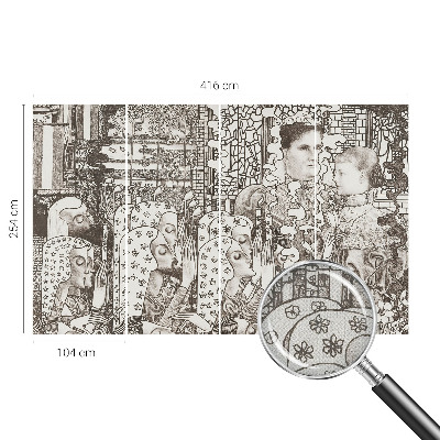 Papel mural texturado decorativo Retratos florales