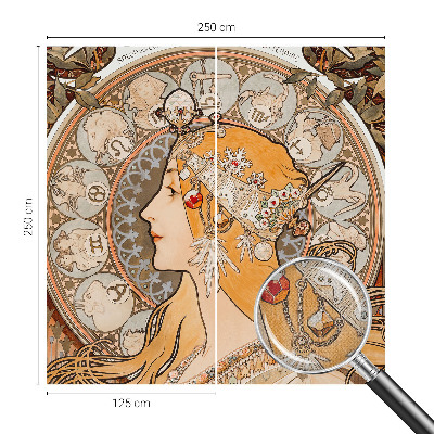 Papel mural con patrón decorativo con diseño inspirado en los signos del zodiaco