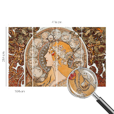 Papel mural con patrón decorativo con diseño inspirado en los signos del zodiaco