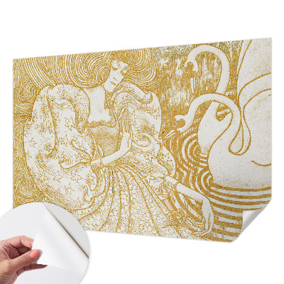Mural de pared con estampado hermoso con un diseño de elegancia femenina