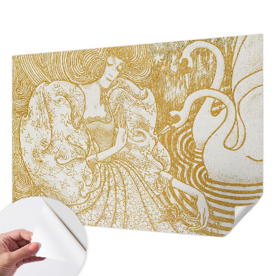 Mural de pared con estampado hermoso con un diseño de elegancia femenina
