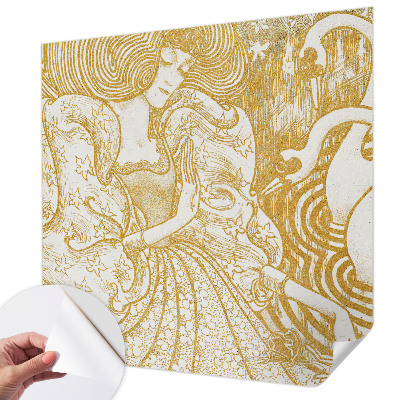 Mural de pared con estampado hermoso con un diseño de elegancia femenina