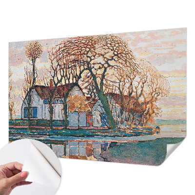 Mural de pared con estampado hermoso con un paisaje idílico