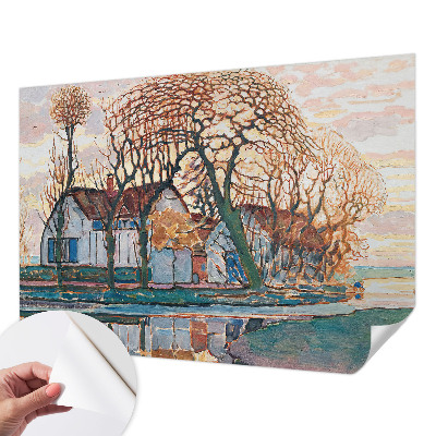 Mural de pared con estampado hermoso con un paisaje idílico