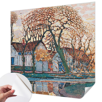 Mural de pared con estampado hermoso con un paisaje idílico