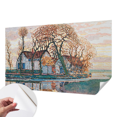 Mural de pared con estampado hermoso con un paisaje idílico