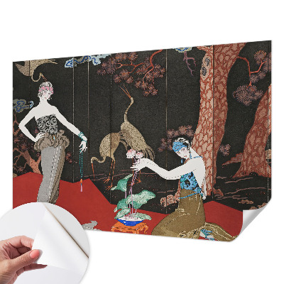 Papel mural texturado decorativo con una escena elegante