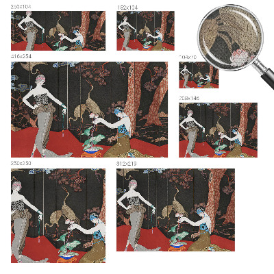 Papel mural texturado decorativo con una escena elegante