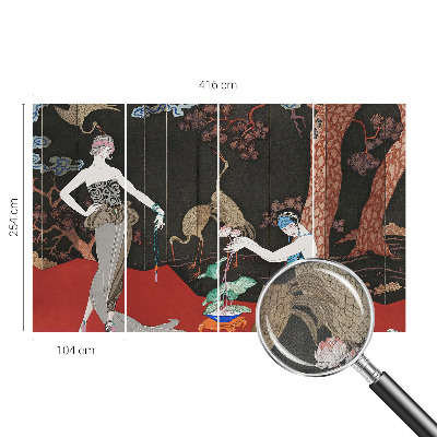 Papel mural texturado decorativo con una escena elegante