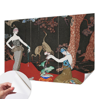 Papel mural texturado decorativo con una escena elegante