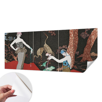 Papel mural texturado decorativo con una escena elegante