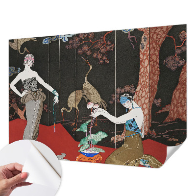 Papel mural texturado decorativo con una escena elegante