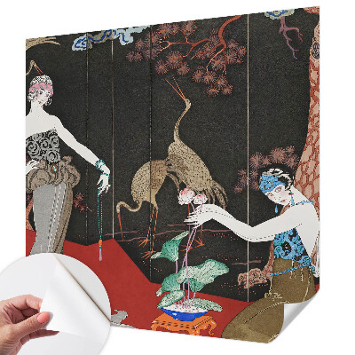 Papel mural texturado decorativo con una escena elegante
