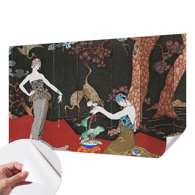 Papel mural texturado decorativo con una escena elegante