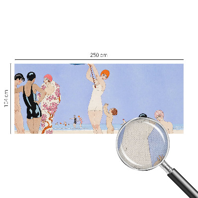 Fotomural decorativo para cabecero de cama con diseño de playa retro