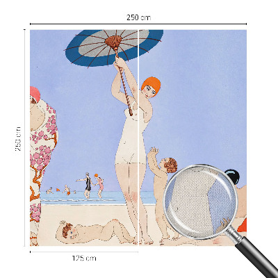 Fotomural decorativo para cabecero de cama Playa retro