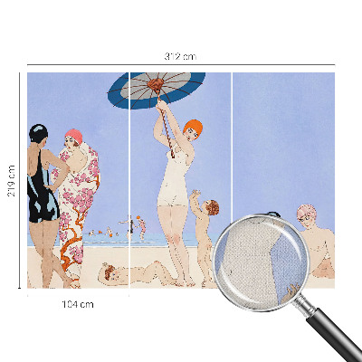 Fotomural decorativo para cabecero de cama Playa retro