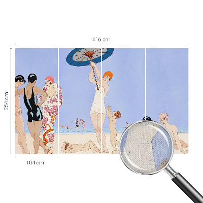 Fotomural decorativo para cabecero de cama Playa retro