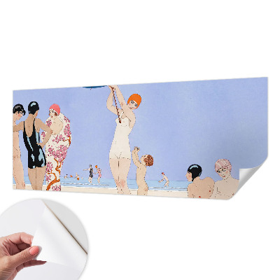 Fotomural decorativo para cabecero de cama Playa retro