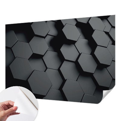 Papel mural texturado decorativo hexágonos 3D