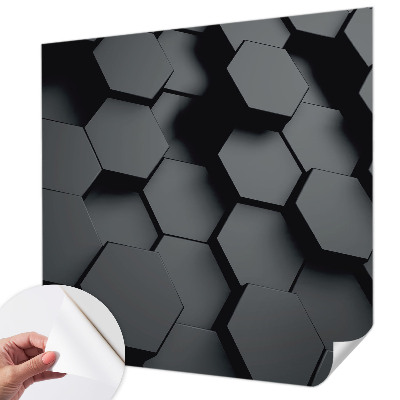 Papel mural texturado decorativo con diseño de hexágonos 3D