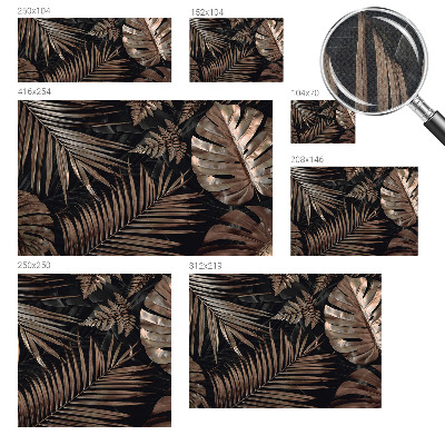 Papel mural con patrón decorativo Hojas exóticas