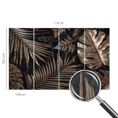 Papel mural con patrón decorativo Hojas exóticas