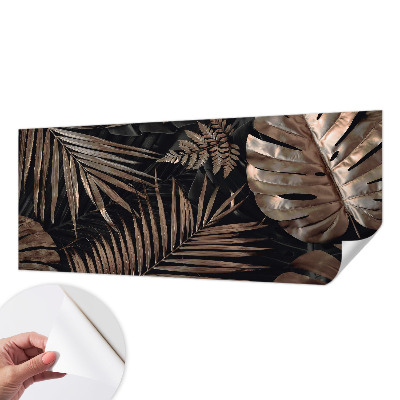 Papel mural con patrón decorativo con motivo de hojas exóticas