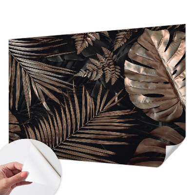 Papel mural con patrón decorativo con motivo de hojas exóticas